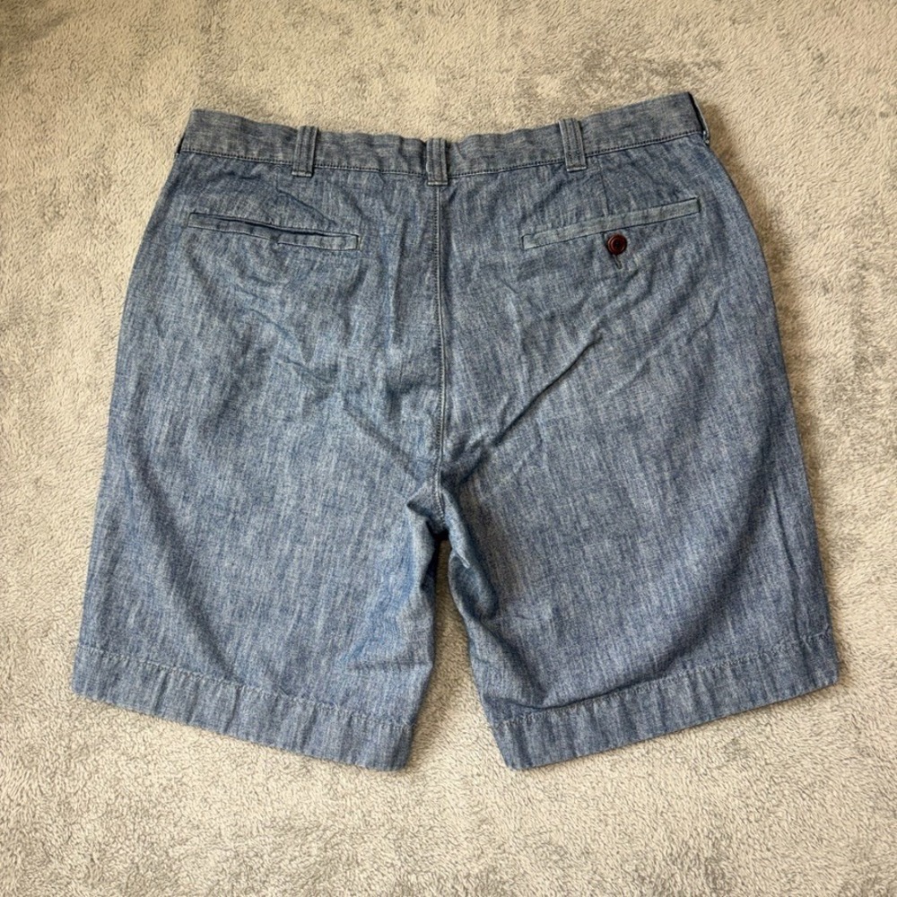 J Crew Shorts Mens 33 Blue Chino Stanton Mid Rise 9" Inseam Chambray Preppy - Picture 2 of 12